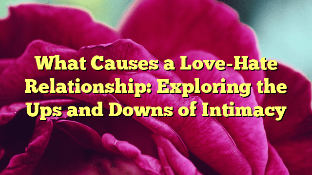 What Causes a Love-Hate Relationship: Exploring the Ups and Downs of Intimacy