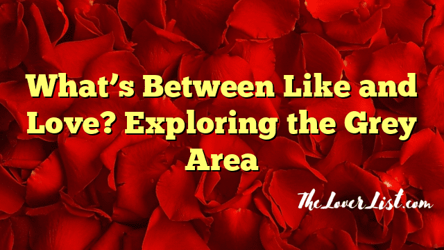 What’s Between Like and Love? Exploring the Grey Area